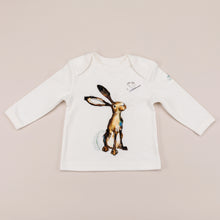Load image into Gallery viewer, Molly the hare long sleeve t-shirt front, laid flat