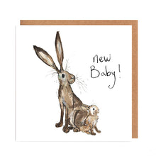 Load image into Gallery viewer, New Baby Hare card - Molly &amp; Meredith