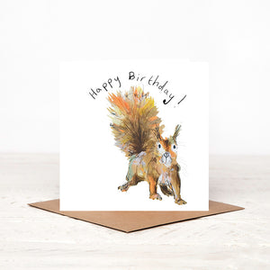 Moses the Red Squirrel Birthday Card