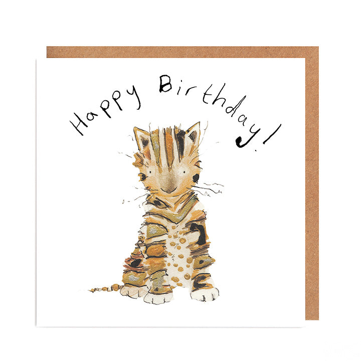 Posy Kitten Birthday Card