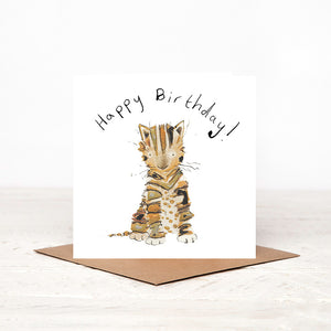 Posy Kitten Birthday Card