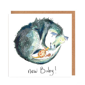 Sylvia & Pearl Dragon New Baby Card