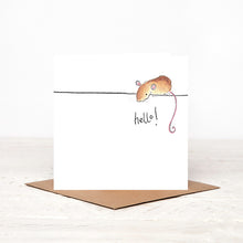 Load image into Gallery viewer, Violet Mouse Hello Card