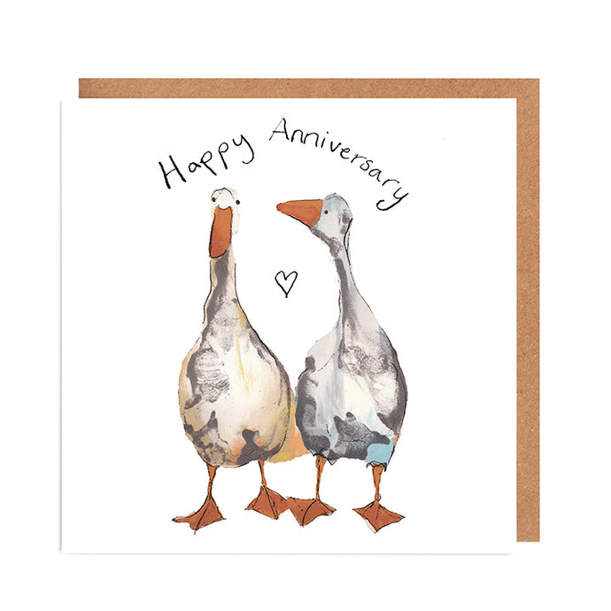 Anniversary Card - Pair of geese - Wendy and Grace