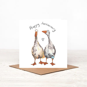 Wendy and Grace Geese Anniversary Card