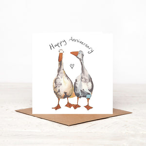 Anniversary Card - Pair of geese - Wendy and Grace