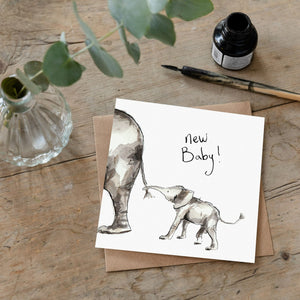 Ava & Ayla Elephant New Baby Card