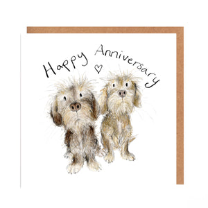 Anniversary Card - Wire haired Dachshunds - Gunther and Freya