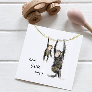 Jocelyn and Vanessa Chimpanzee New Little One Card