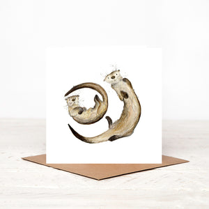 Kirstie and Hope Otter Card Blank