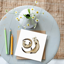 Load image into Gallery viewer, Kirstie and Hope Otter Card Blank