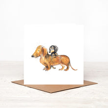 Load image into Gallery viewer, Matilda and Robyn Dachshund Card Blank