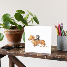 Load image into Gallery viewer, Matilda and Robyn Dachshund Card Blank