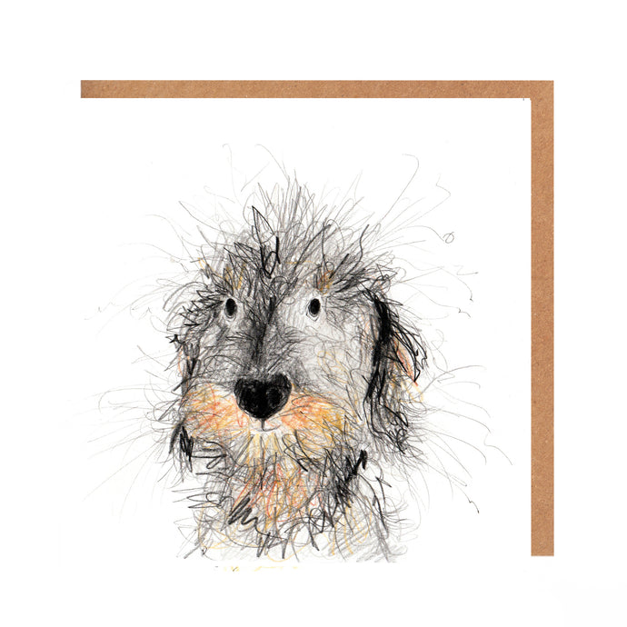 Norma Wire Haired Dachshund Dog Card Blank