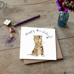 Posy Kitten Birthday Card