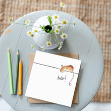 Load image into Gallery viewer, Violet Mouse Hello Card